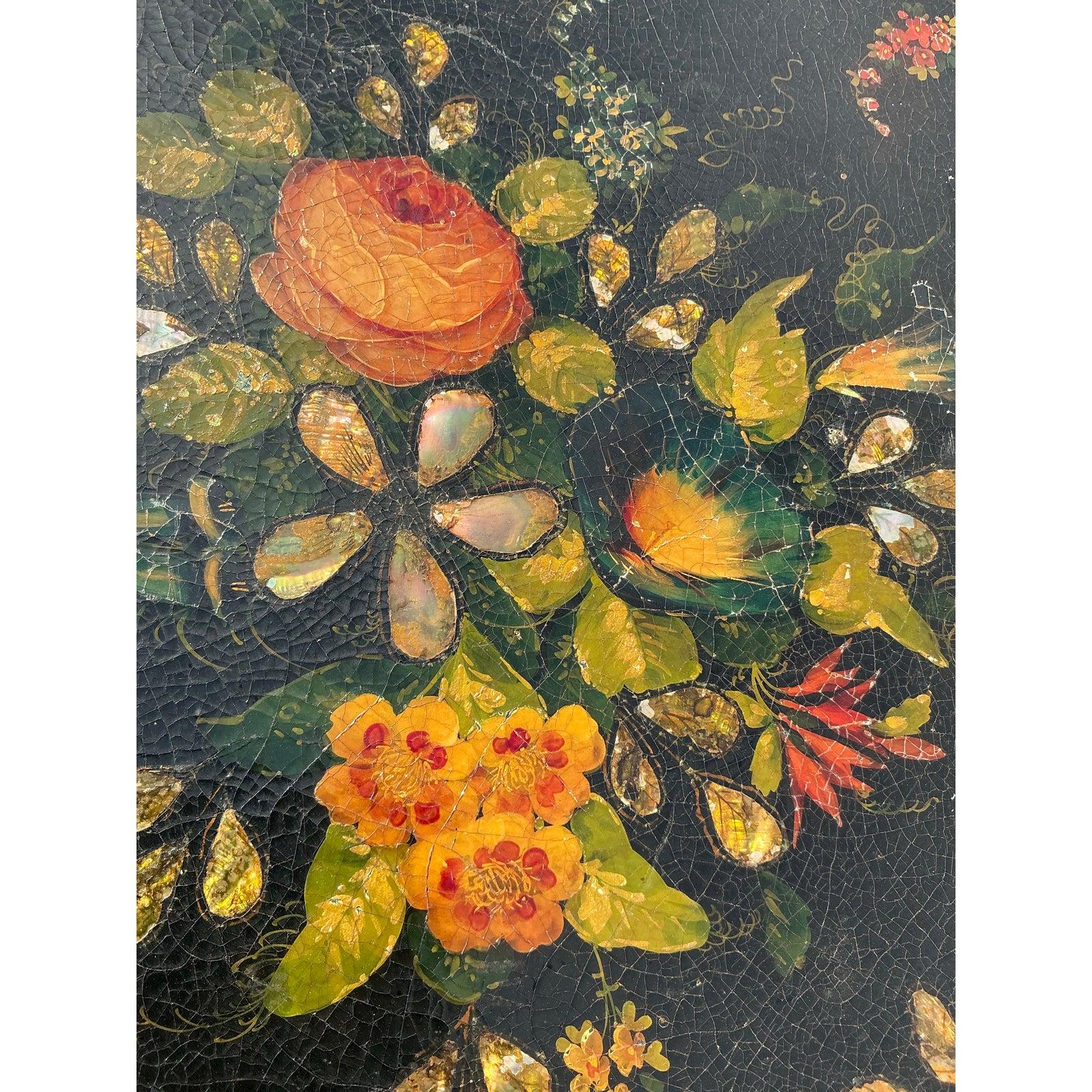 Vintage Regency Tole Painted Tray Table For Sale 2