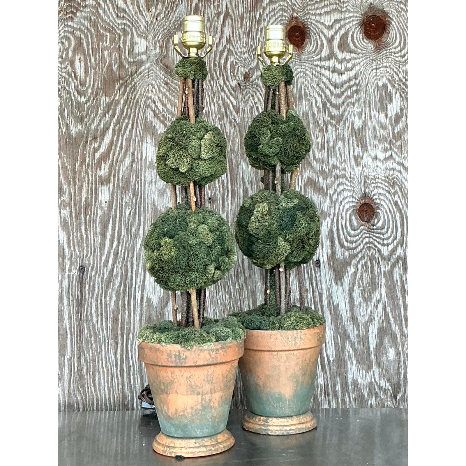 Lámparas Topiarias Vintage Regency - Pareja Metal en venta