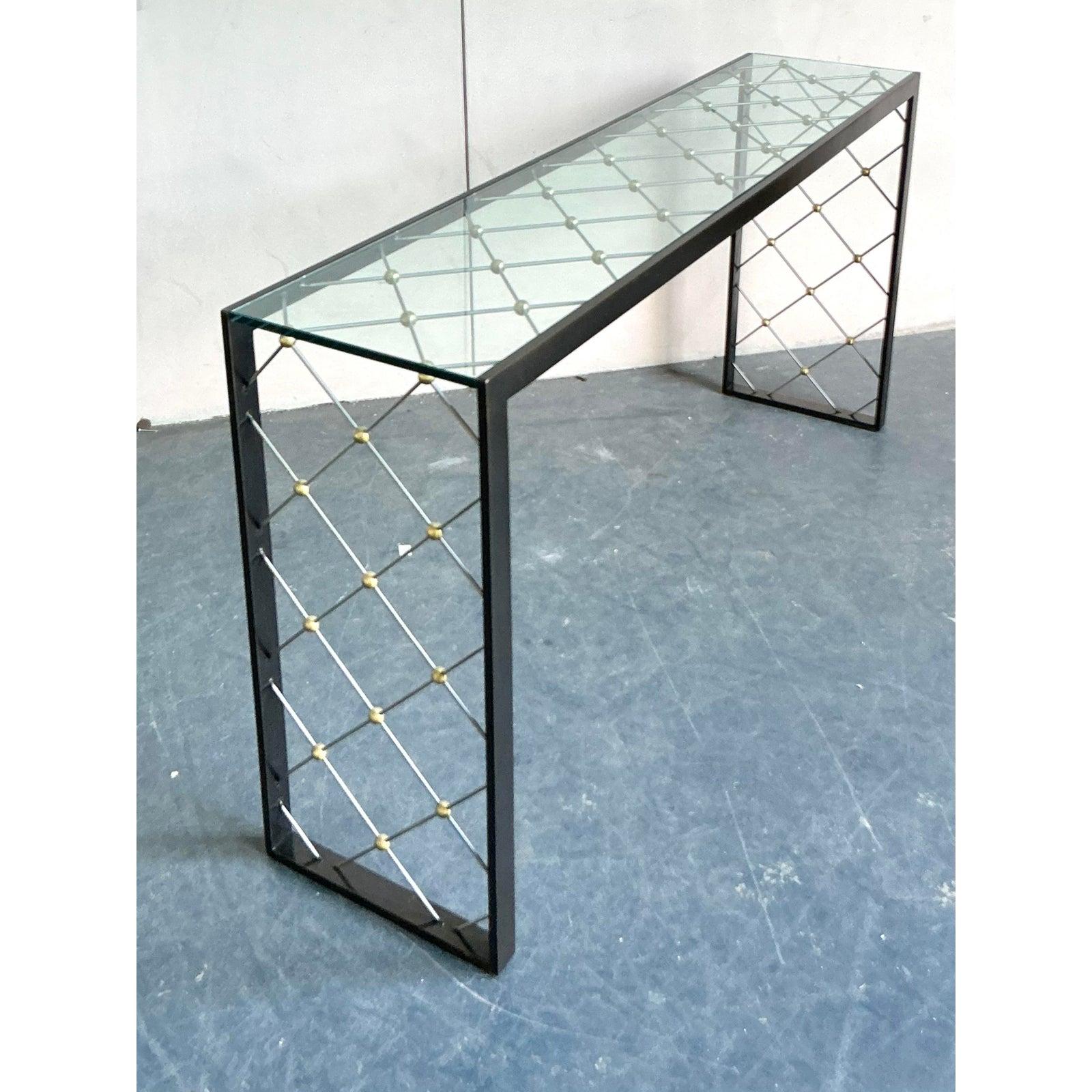 Vintage Regency Trellis Konsolentisch (Art déco) im Angebot