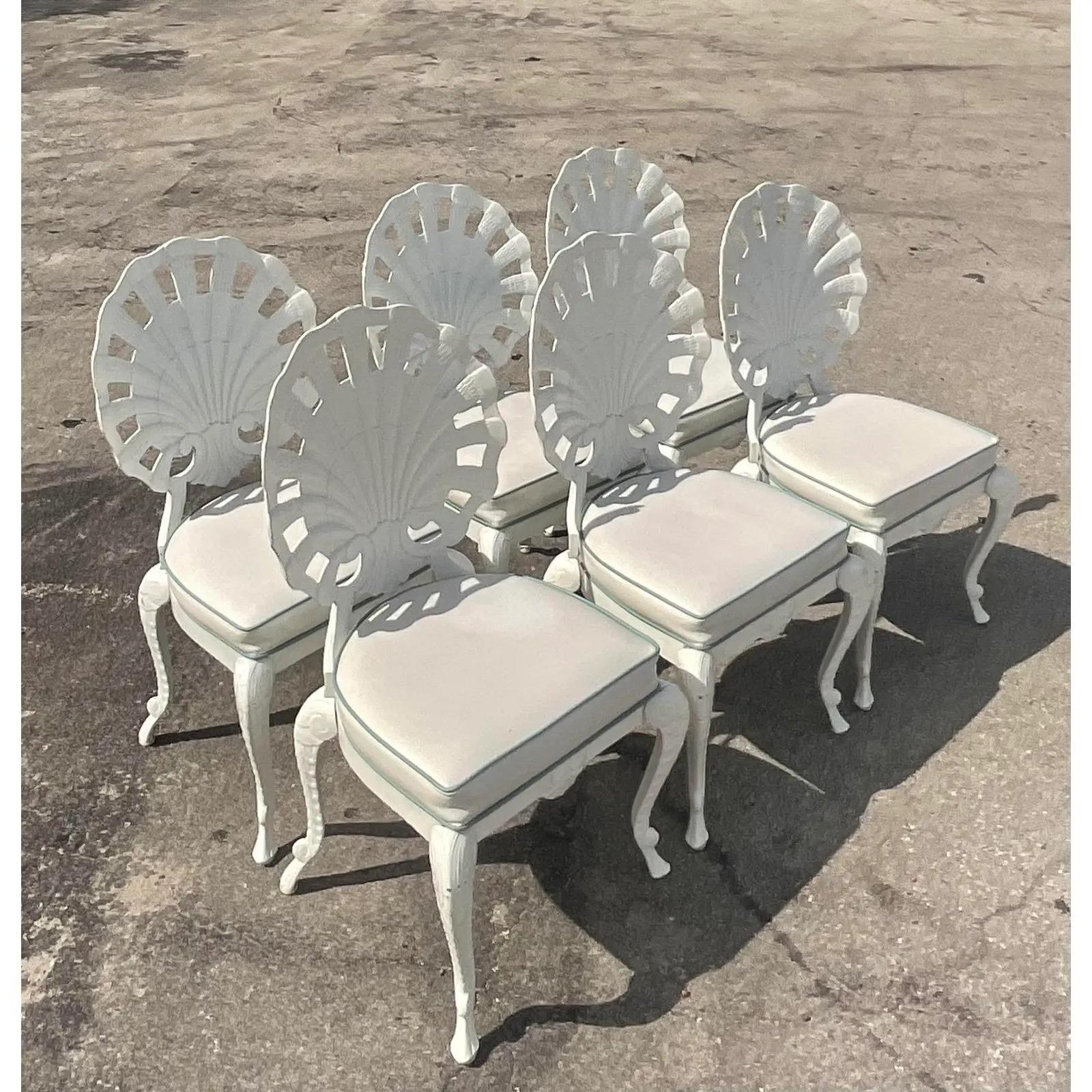 North American Vintage Regency Tropitone Cast Aluminum Grotto Chairs, Set of 6