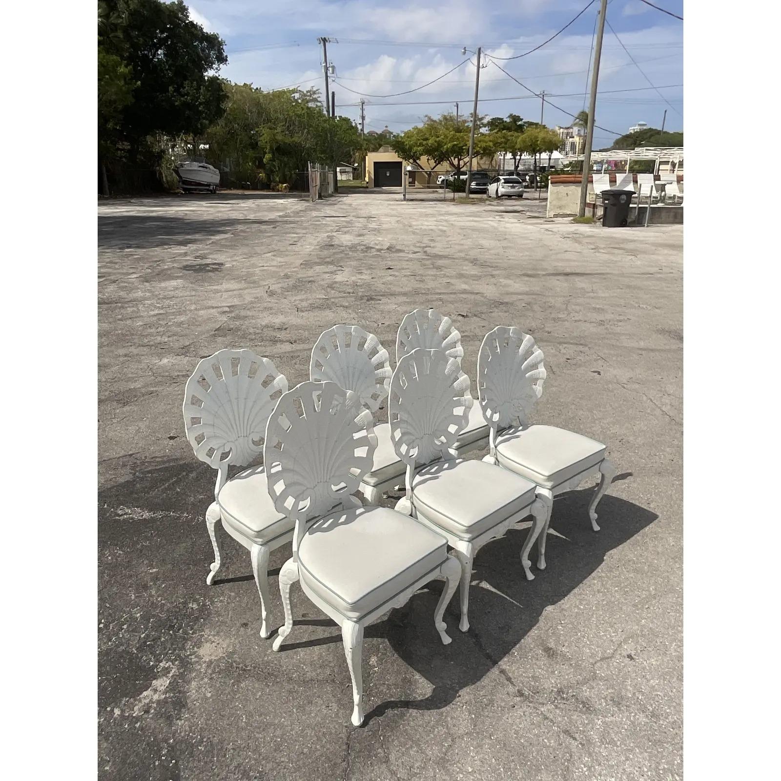 Vintage Regency Tropitone Cast Aluminum Grotto Chairs, Set of 6 1