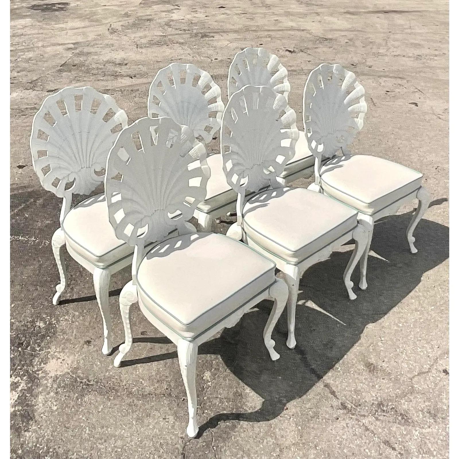 Vintage Regency Tropitone Cast Aluminum Grotto Chairs, Set of 6 2