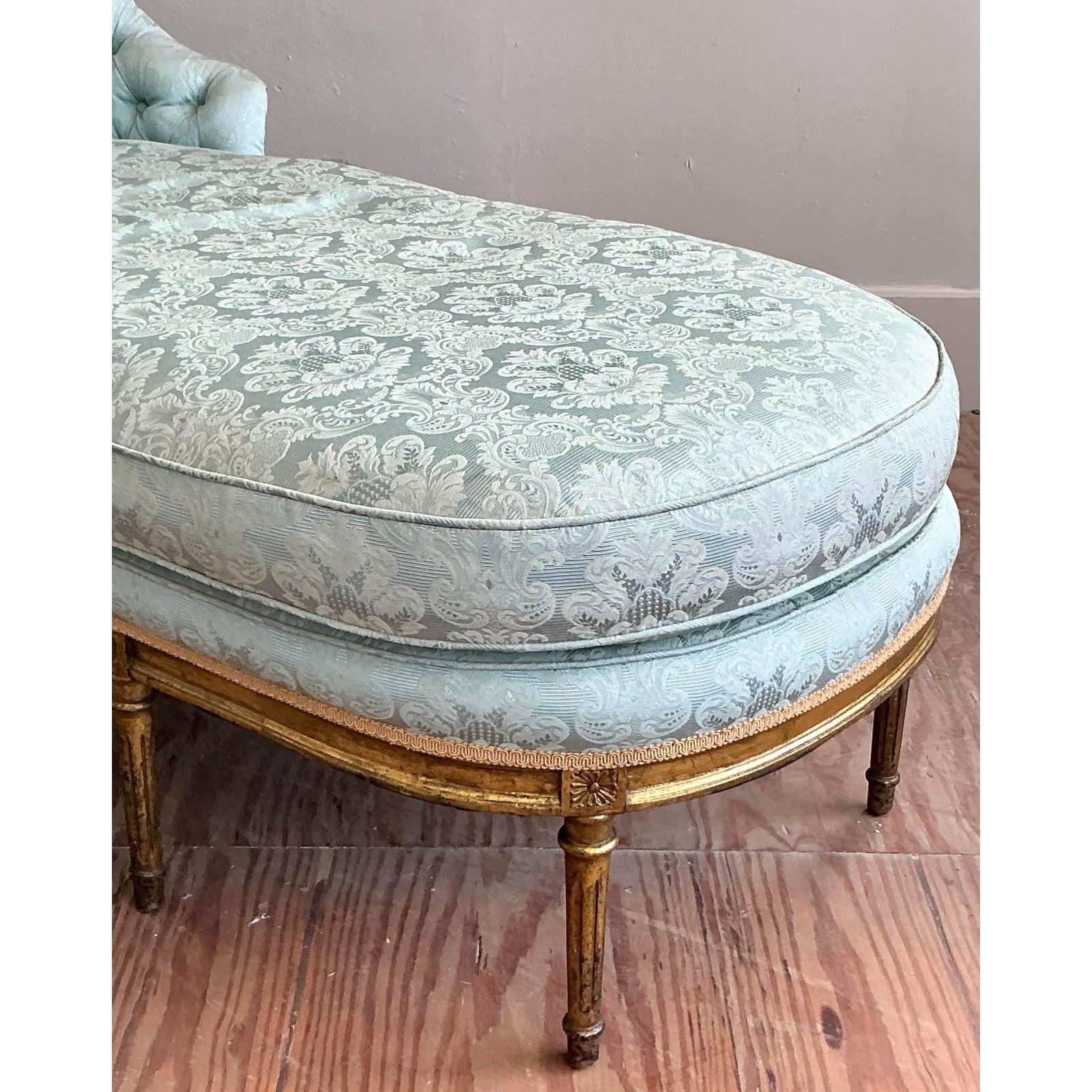 Chaise longue en jacquard touffeté Vintage Regency en vente 3