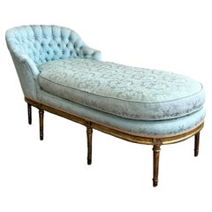 Vintage Regency Tufted Jacquard Chaise Lounge