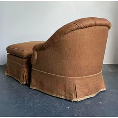 Vintage Regency Tufted Lounge Chair and Ottoman