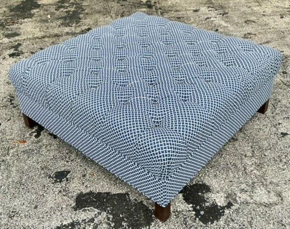 20th Century Vintage Regency Tufted Square Ottoman