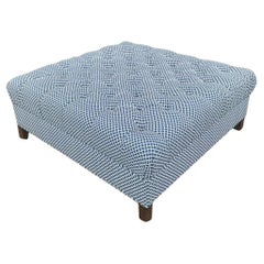 Vintage Regency Tufted Square Ottoman