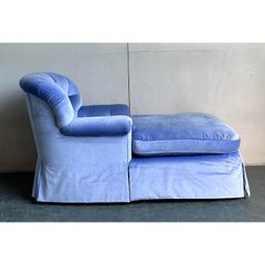 Vintage Regency Tufted Velvet Chaise Lounge