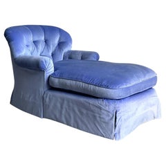 Chaise Lounge in velluto trapuntato Vintage Regency