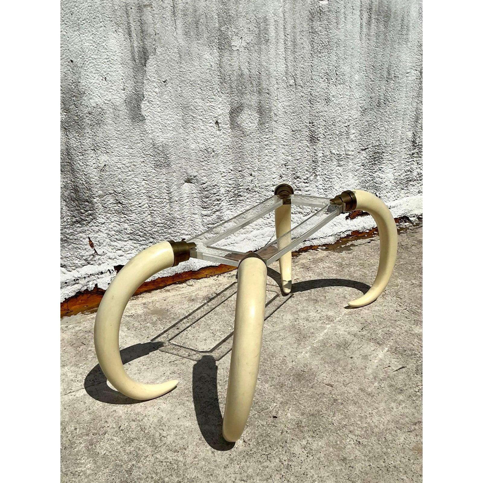 Vintage Regency Tusk Pedestal Dining Table For Sale 3