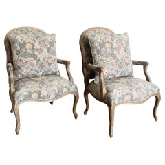 Pareja de sillones tapizados Vintage Regency
