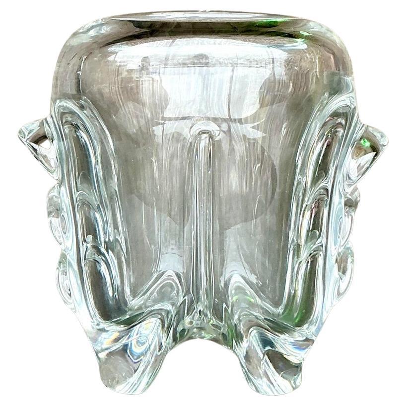 Vaso di cristallo vintage Regency Val St Lambert