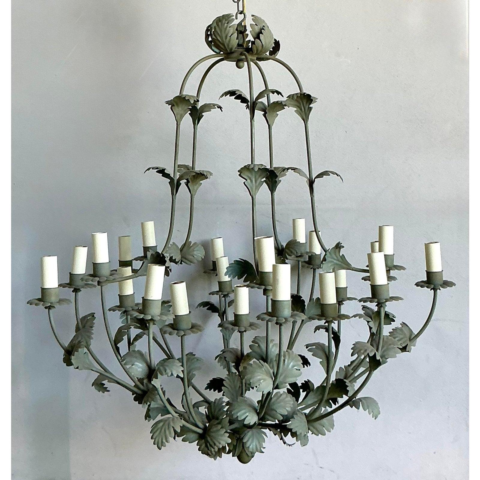 American Vintage Regency Vaughn Foliate Chandelier For Sale