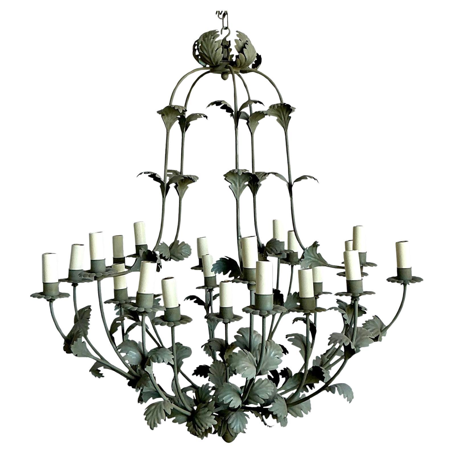 Vintage Regency Vaughn Foliate Chandelier For Sale