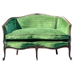 Vintage Regency Velvet Settee