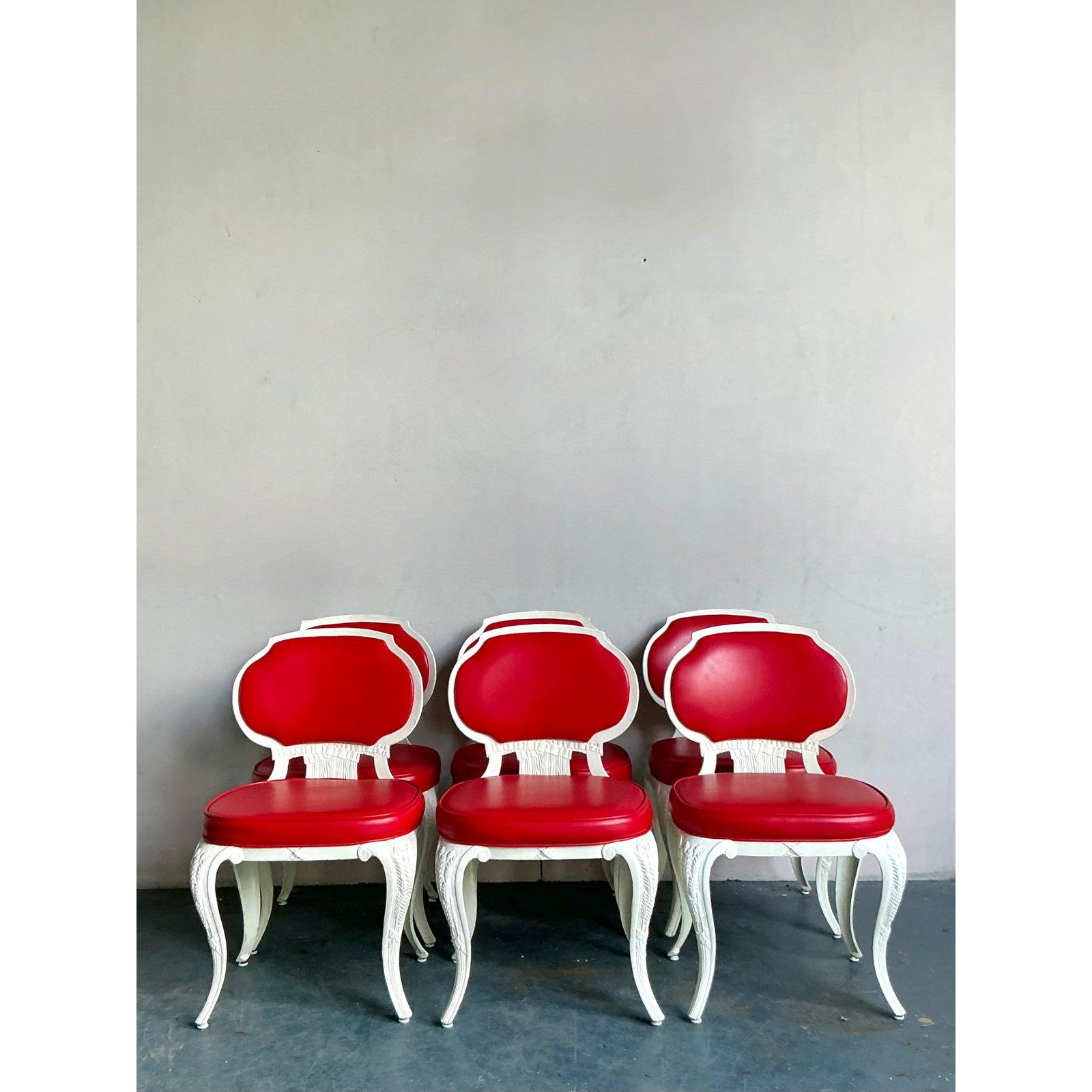 Chaises de salle à manger en fonte d'aluminium Vintage Regency Venemen - Lot de 6 en vente 3