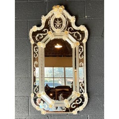 Vintage Regency Venetian Etched Glass Mirror