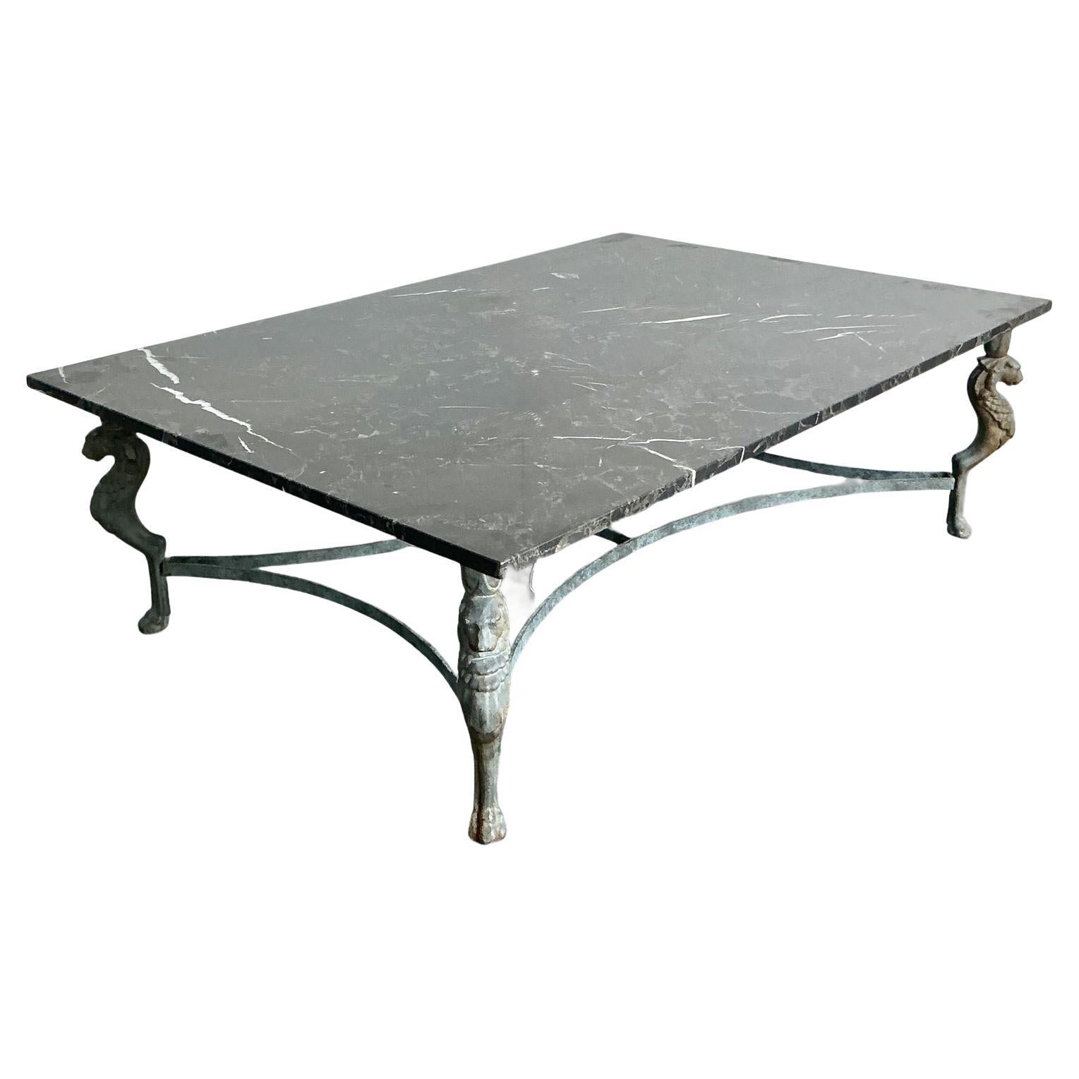 Vintage Regency Verdigris Coffee Table For Sale