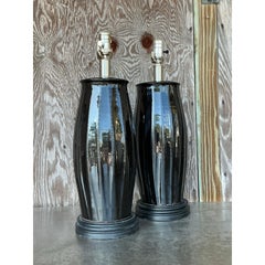 Lampade da tavolo vintage in ceramica smaltata di Vietri - Una coppia