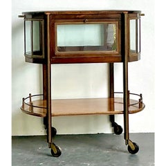 Chariot de bar à vitrine Vintage Regency