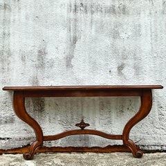 Vintage Regency Wall Mount Carved Wood Console Table