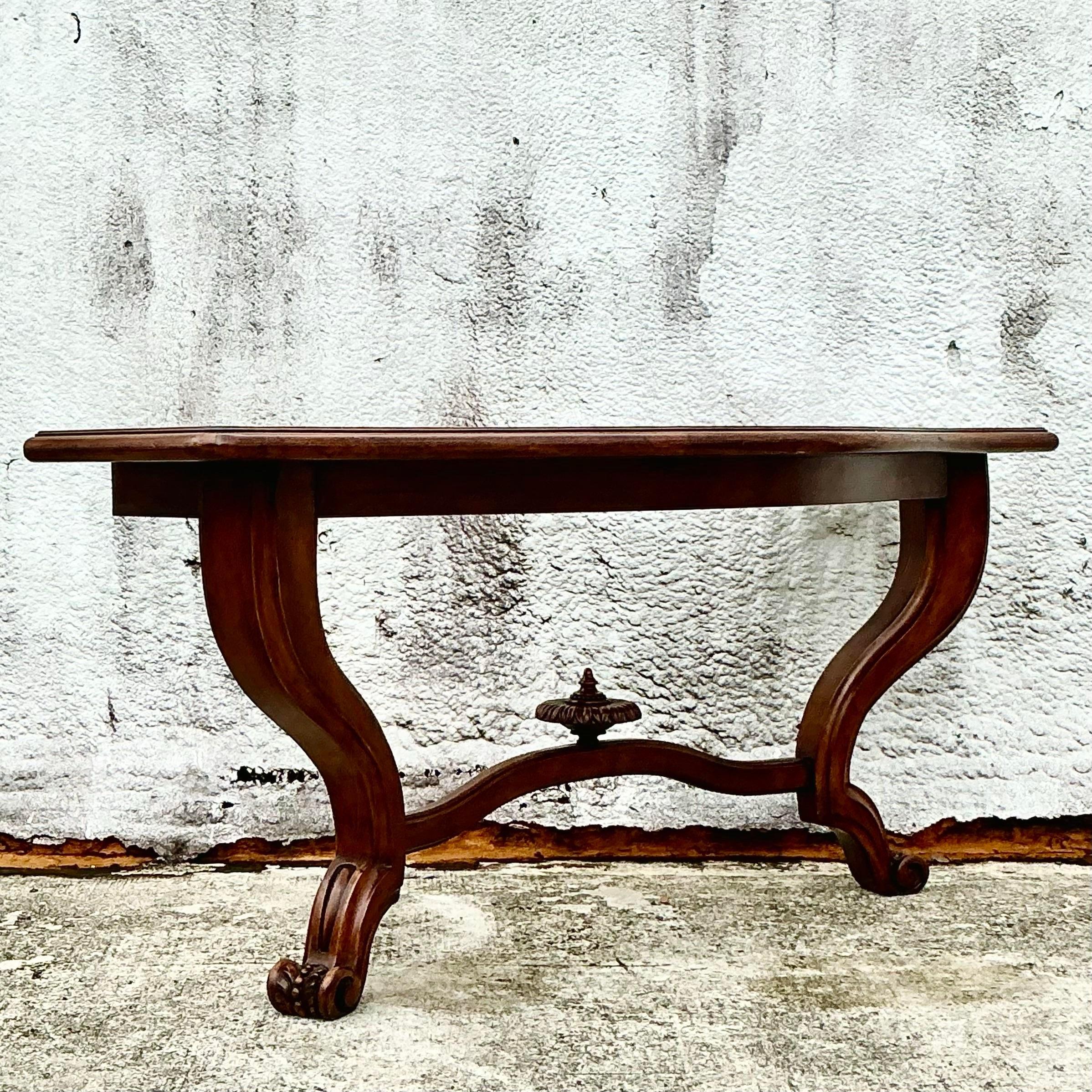 20ième siècle Console murale Regency vintage en bois sculpté en vente
