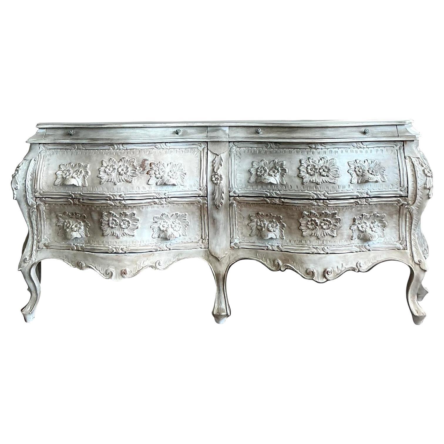 Vintage Regency Gewaschene Bombe Doppelkommode im Angebot