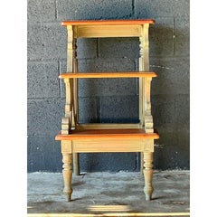 Vintage Regency Washed Wood Library Steps