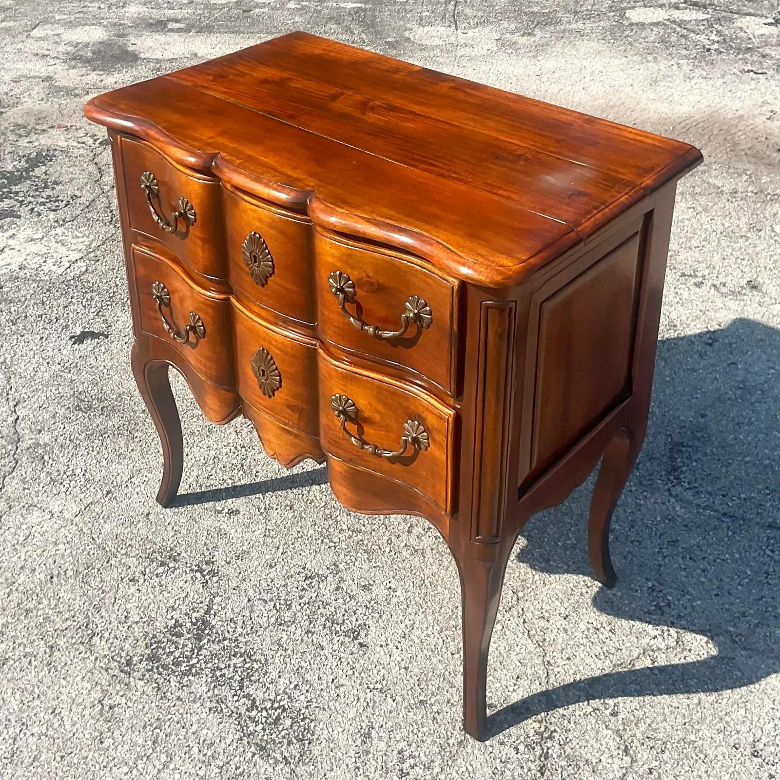 North American Vintage Regency Wave Front Chest of Drawers For Sale