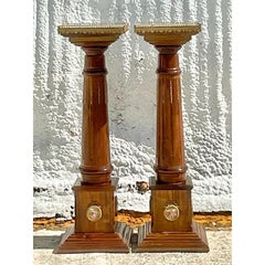Vintage Regency Wedgwood Cameo Pedestals - a Pair