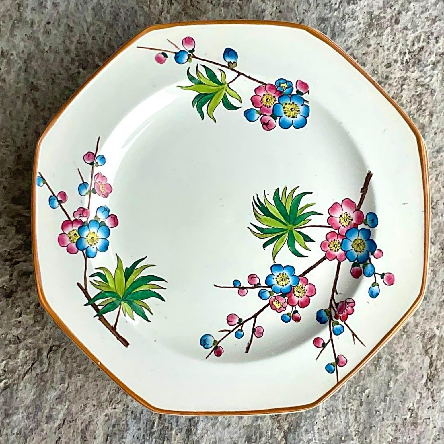 Vintage Regency Wedgwood Spring Blossom Luncheon Plates - Set of 8 1