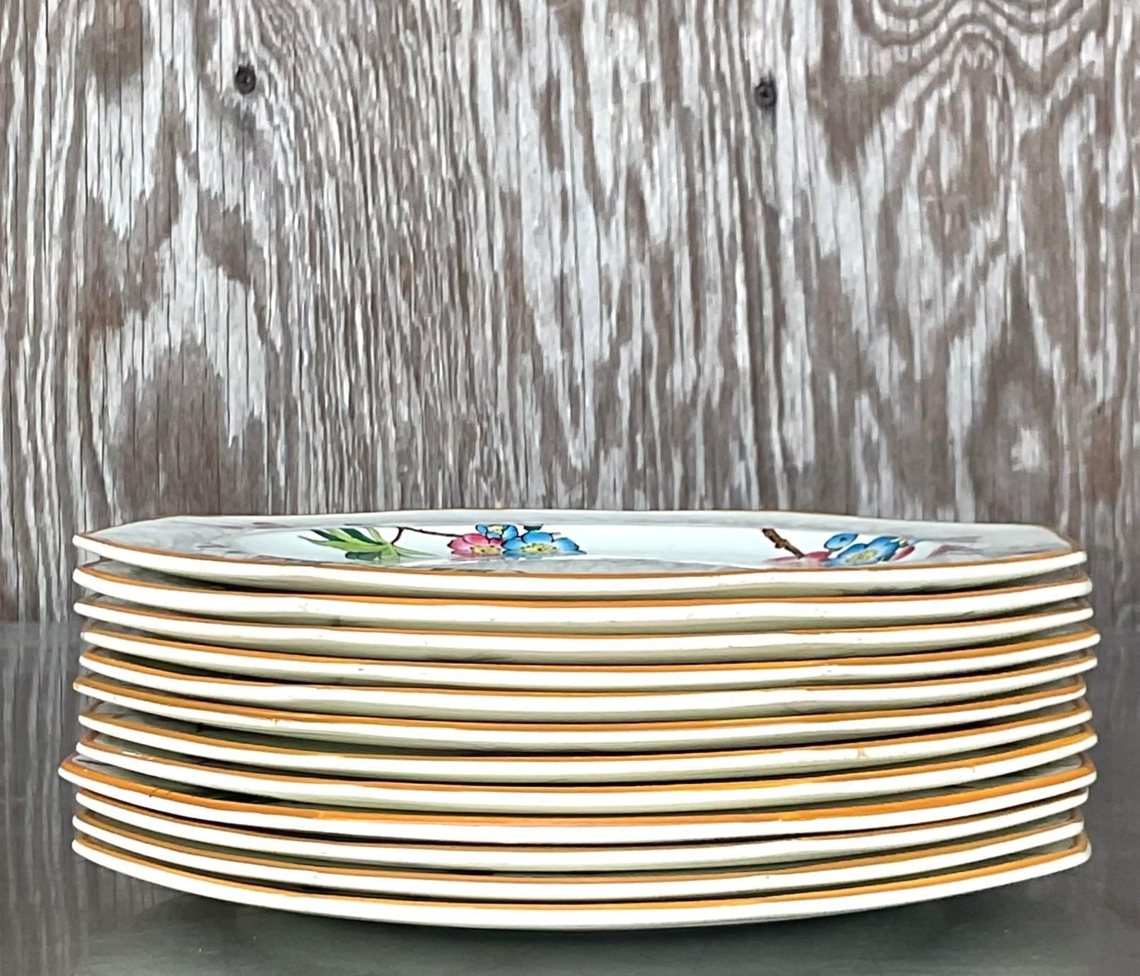 Vintage Regency Wedgwood Spring Blossom Luncheon Plates - Set of 8 2