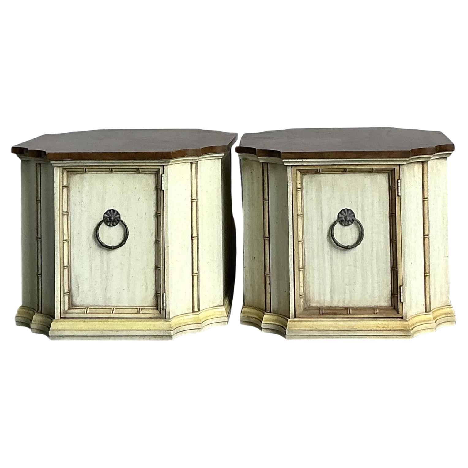 Vintage Regency Weiman Notched Side Tables - A Pair For Sale