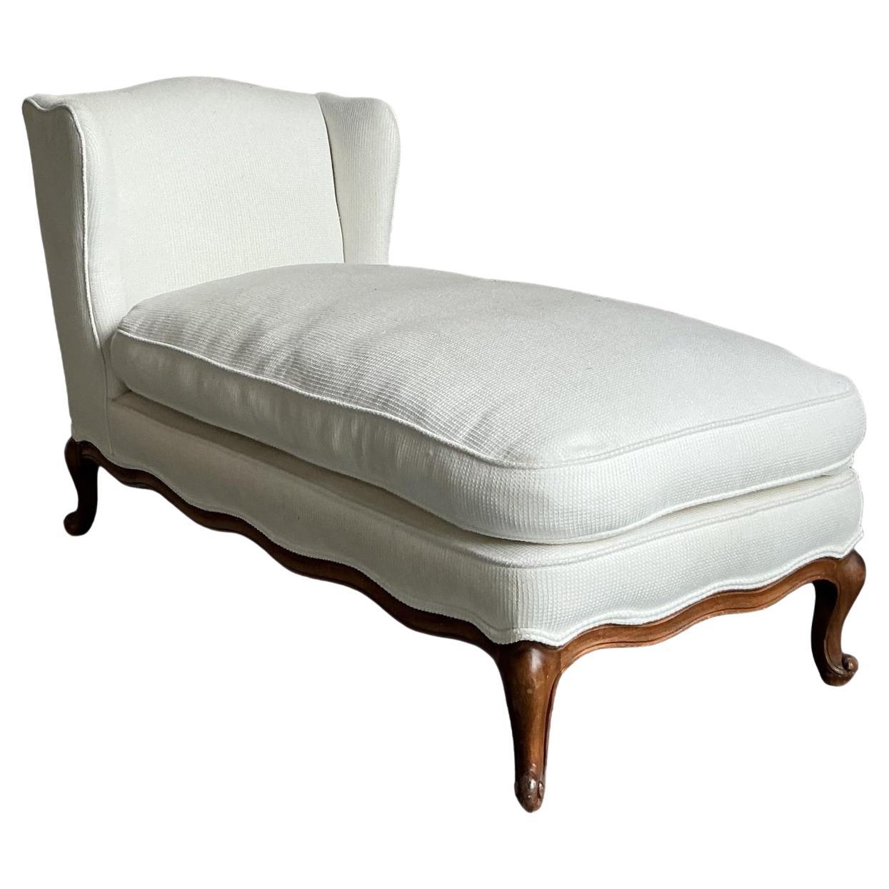 Vintage Regency Wingback Chaise Lounge