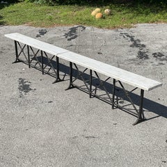 Vintage Regency Wrought Iron Benches - a Pair