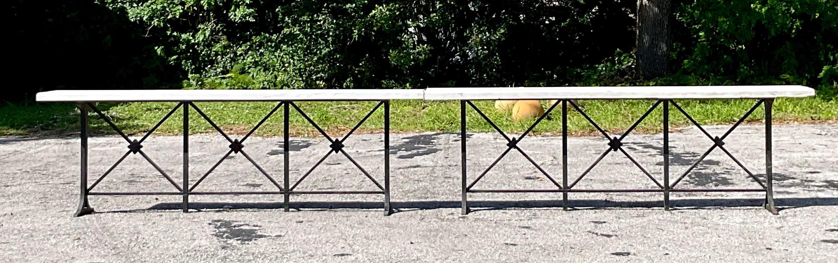 Panche in ferro battuto d'epoca Regency - una coppia in vendita 3