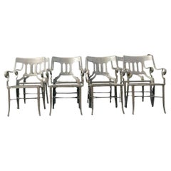 Sedie da pranzo in ferro battuto Vintage Regency - Set di 8 sedie