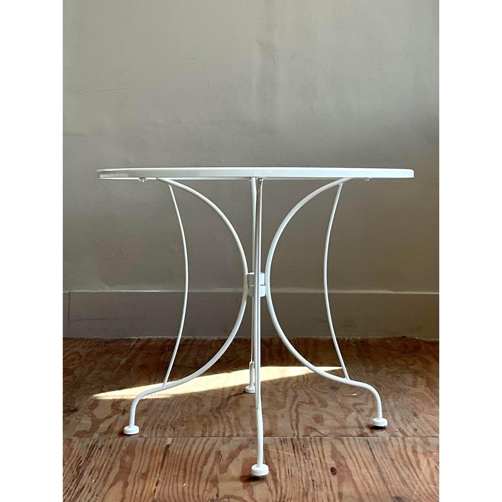 Vintage Regency Wrought Iron Dining Table After Russell Woodard For Sale 6
