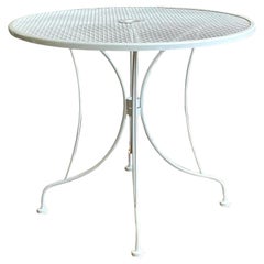 Vintage Regency Wrought Iron Dining Table After Russell Woodard