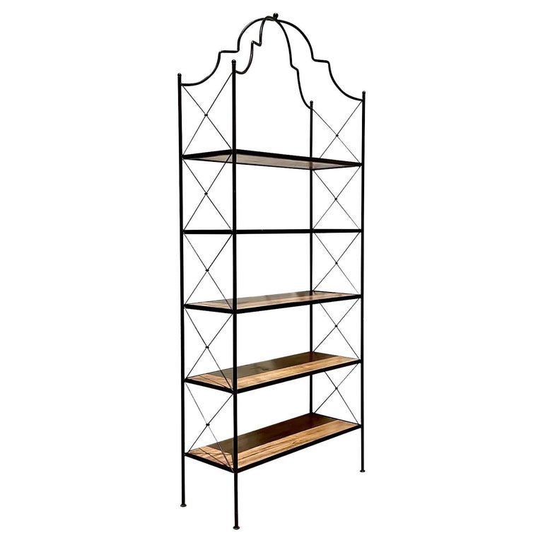 Vintage Regency Wrought Iron Etagere For Sale at 1stDibs