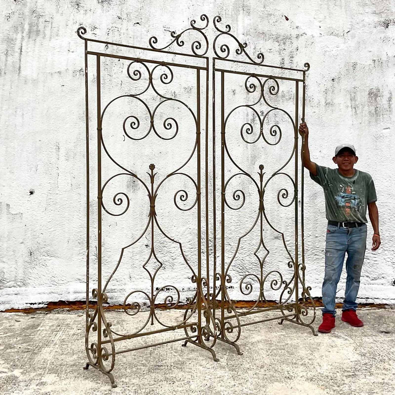 vintage wrought iron room divider