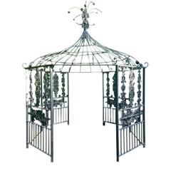 Vintage Regency Wrought Iron Gazebo