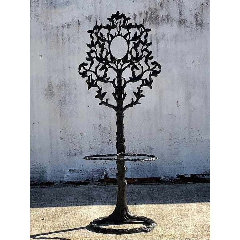 Vintage Regency Wrought Iron Hall Tree For Sale at 1stDibs