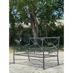 Vintage Regency Wrought Iron Iron Knot Loveseat