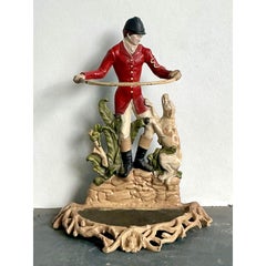 Vintage Regency Wrought Iron Jockey Umbrella Stand