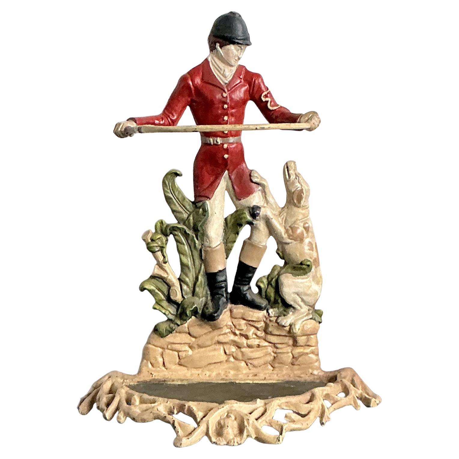 Vintage Regency Wrought Iron Jockey Umbrella Stand