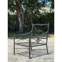 Vintage Regency Wrought Iron Lounge Chair