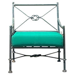 Vintage Regency Wrought Iron Lounge Chair