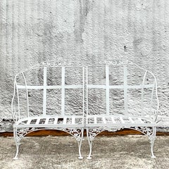 Vintage Regency Wrought Iron Loveseat