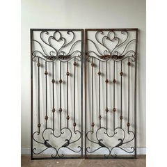 Vintage Regency Wrought Iron Panels - A Pair